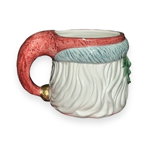 Vtg Fitz & Floyd Christmas Quilt Santa Toby Mug Collectable Santa Omnibus 1990 - Picture 2 of 8